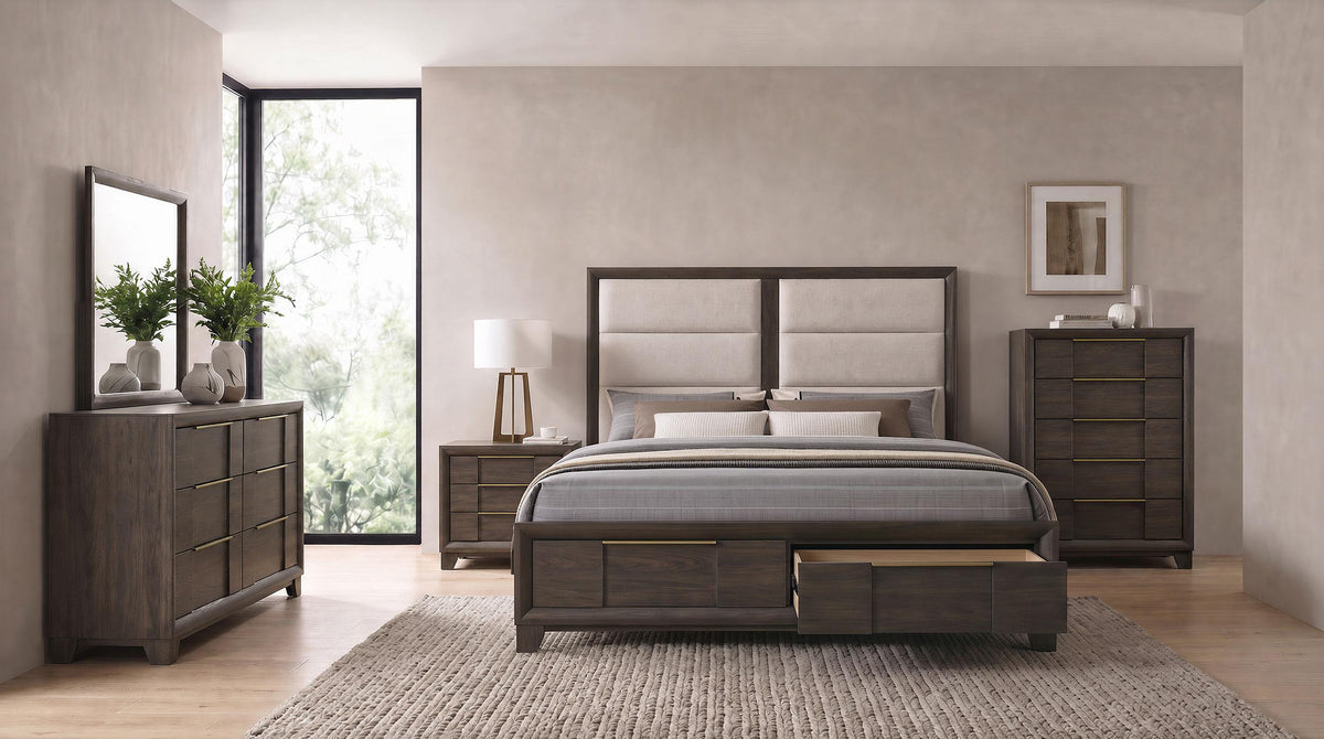 Farre 5-piece Eastern King Storage Bedroom Set Dark Brown from Coaster - Luna Furniture