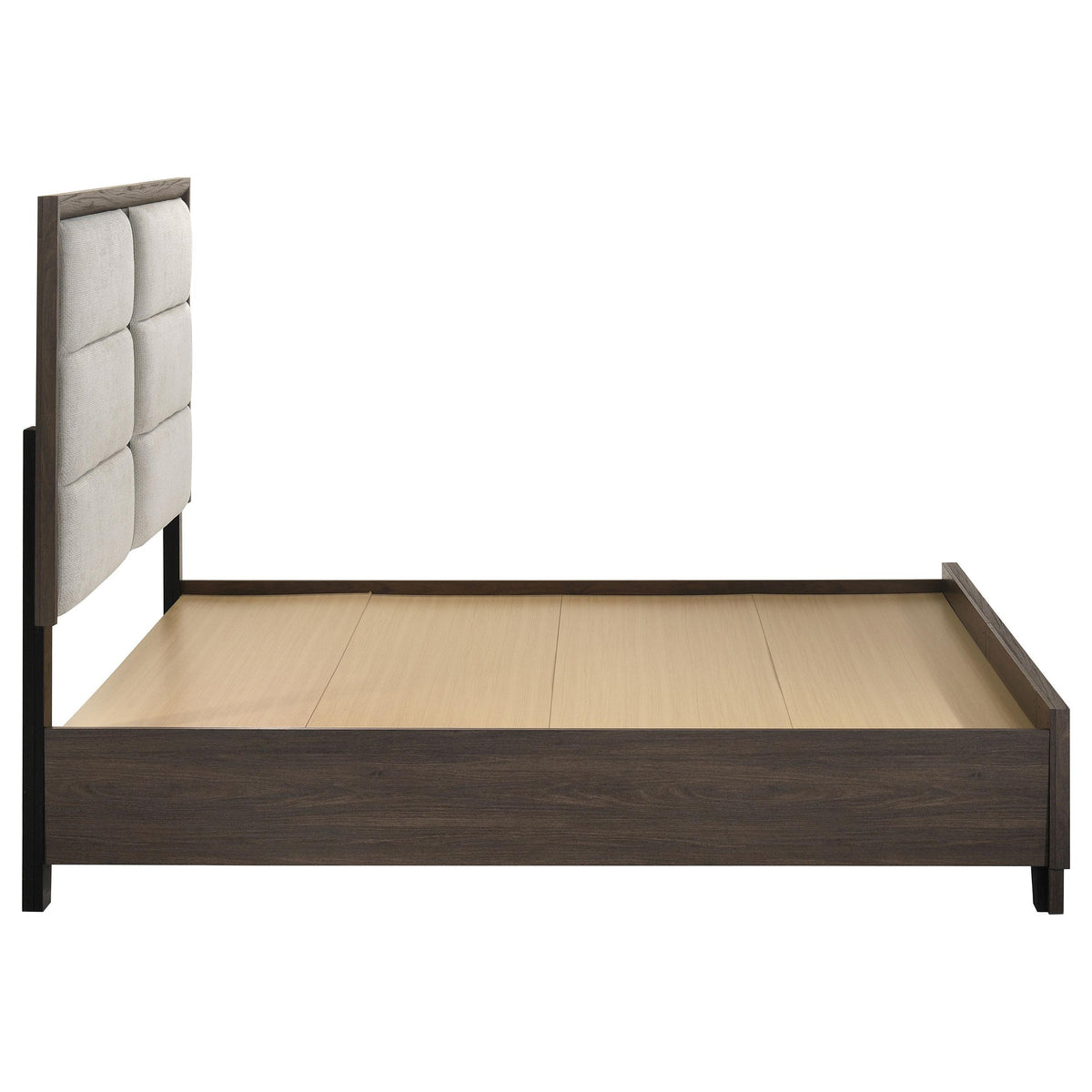 Farre Dark Brown Queen Upholstered Storage Platform Bed from Coaster - Luna Furniture
