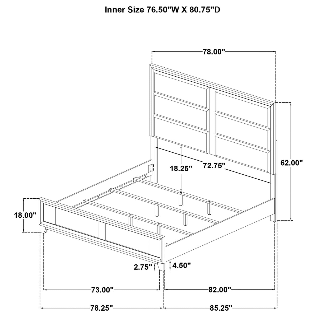 Farre Dark Brown/Beige Eastern King Upholstered Platform Panel Bed