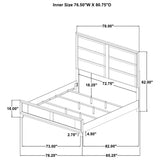 Farre Dark Brown/Beige Eastern King Upholstered Platform Panel Bed