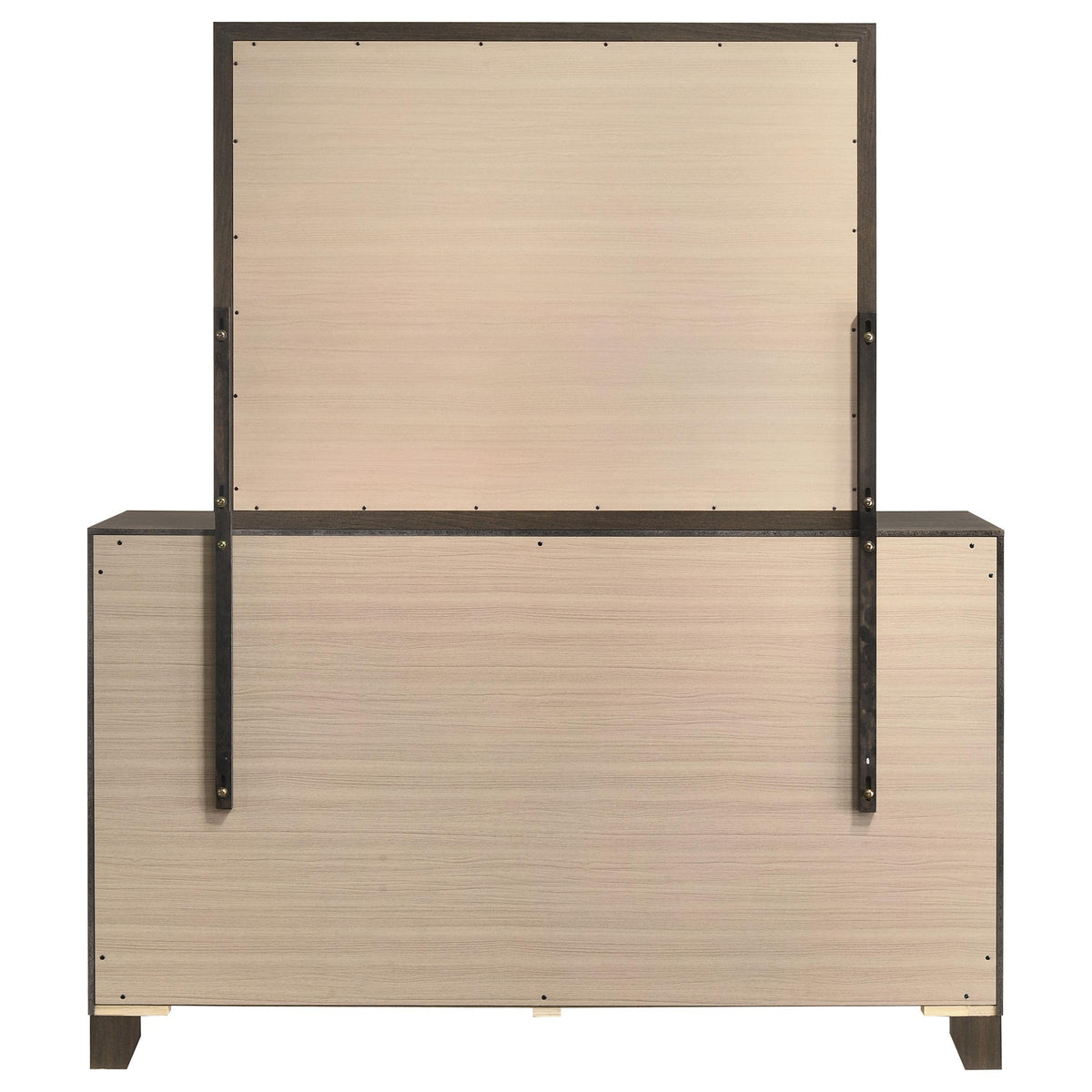 Farre Dark Brown 6-Drawer Dresser with Mirror