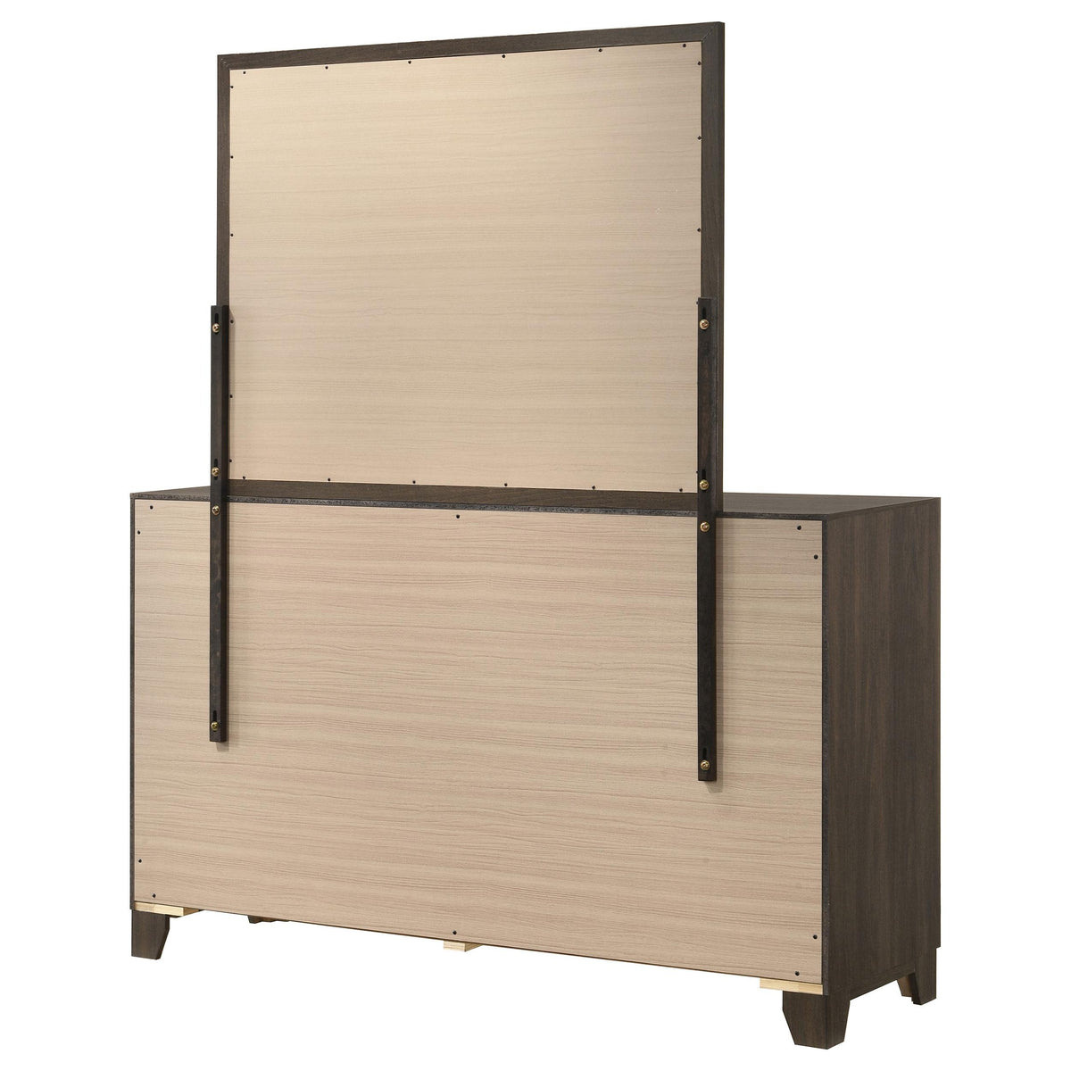 Farre Dark Brown 6-Drawer Dresser with Mirror