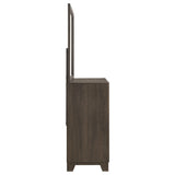 Farre Dark Brown 6-Drawer Dresser with Mirror