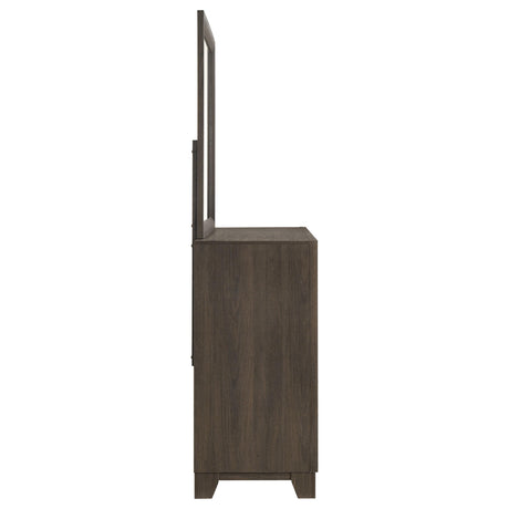 Farre Dark Brown 6-Drawer Dresser with Mirror from Coaster - Luna Furniture