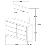 Farre Dark Brown 6-Drawer Dresser with Mirror