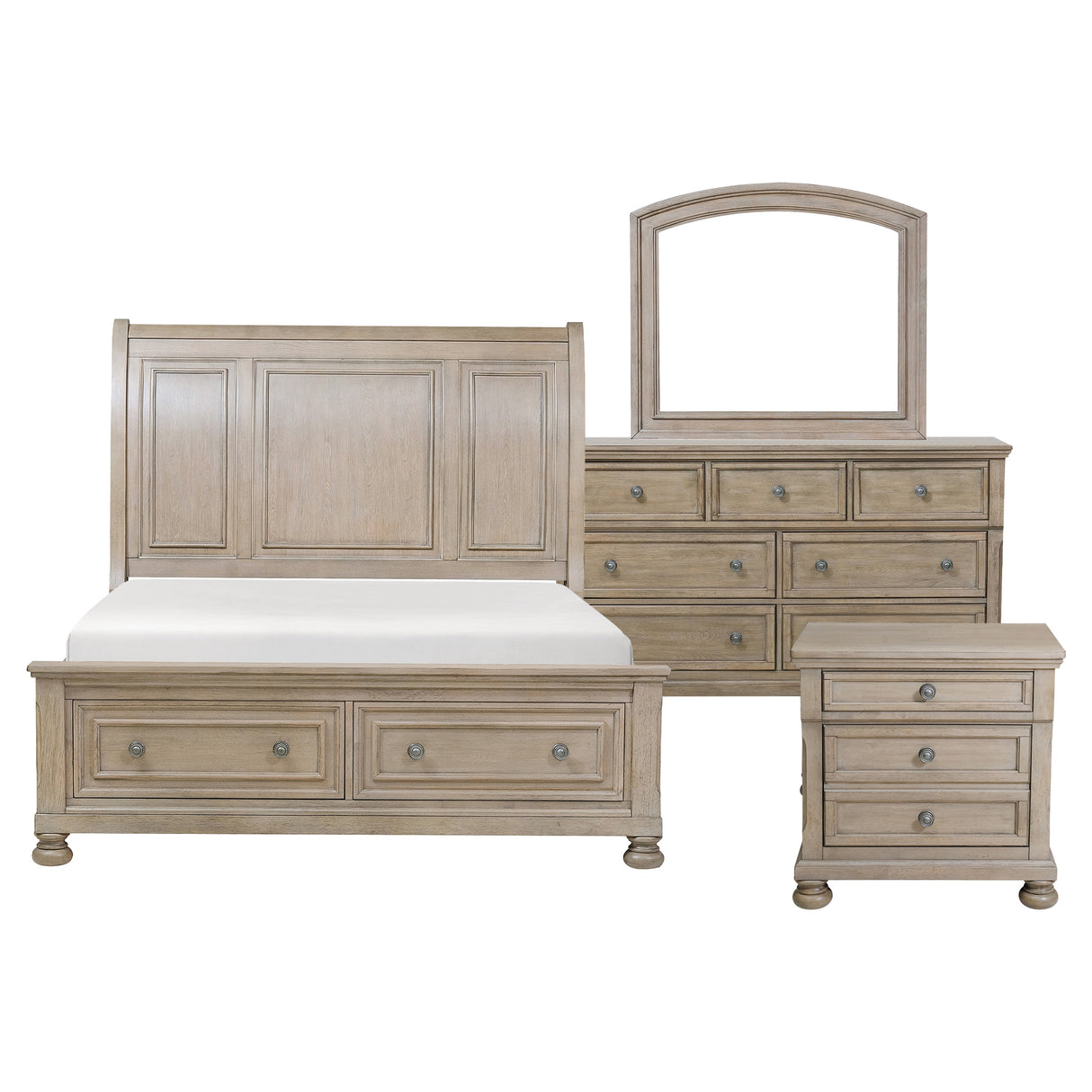 2259GY-1*9 5-Piece Bedroom Set (Queen Bed, Nightstand, Dresser, Mirror, Chest) from Homelegance - Luna Furniture