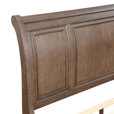 Bethel Antique Brown Queen Platform Bed with Footboard Storage from Homelegance - Luna Furniture