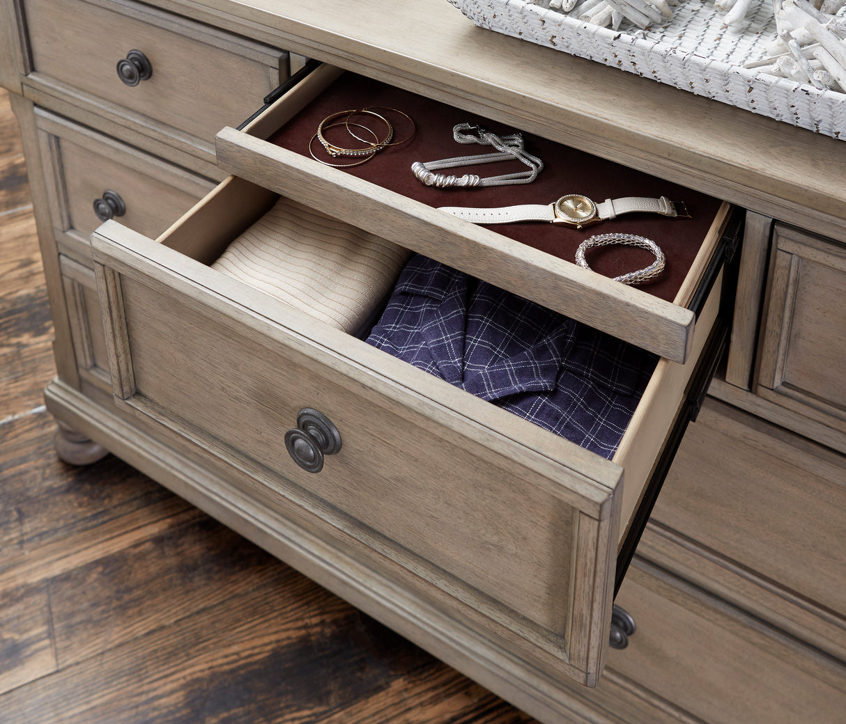 Bethel Wire Brushed Gray Nightstand from Homelegance - Luna Furniture