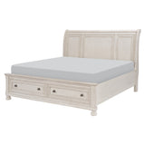 Bethel Wire Brushed White 5-Piece Bedroom Set (Queen Bed, Nightstand, Dresser, Mirror, Chest) from Homelegance - Luna Furniture