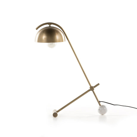Becker Table Lamp in Charcoal and White Marble from Four Hands - Luna Furniture