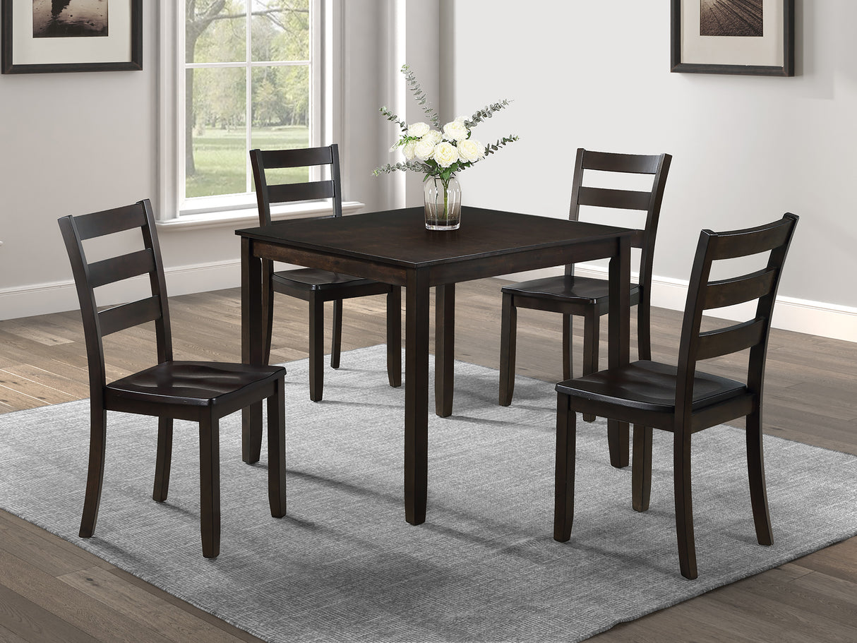 Durham Dark Brown 5-Piece Dining Set from Crown Mark - Luna Furniture
