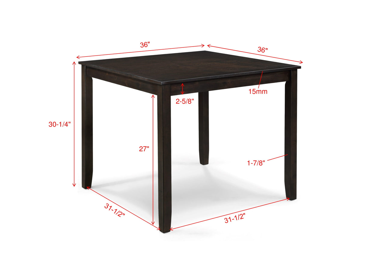 Durham Dark Brown 5-Piece Dining Set from Crown Mark - Luna Furniture