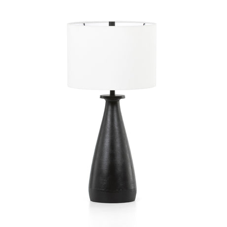 Innes Table Lamp in Matte Black Cast Aluminum from Four Hands - Luna Furniture