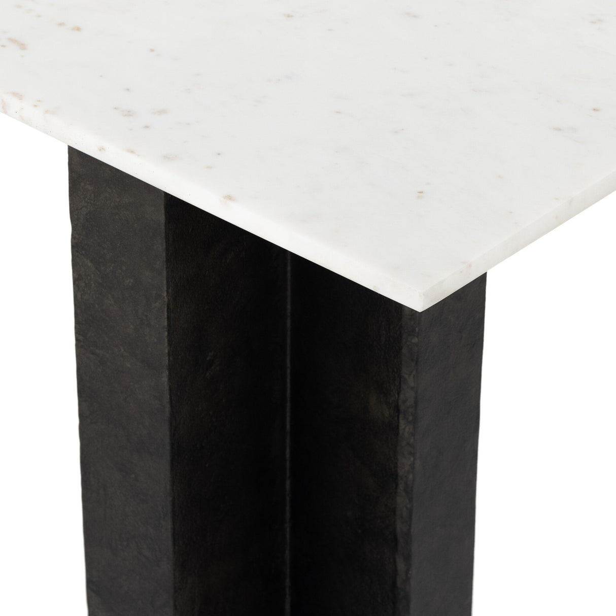 Terrell Console Table in Polished White Marble from Four Hands - Luna Furniture