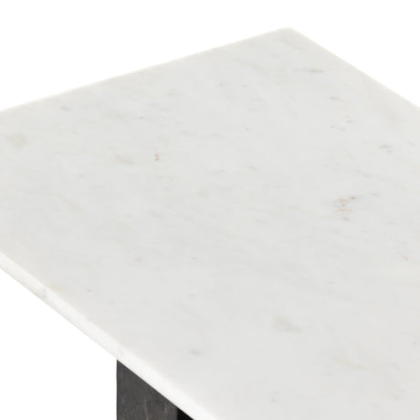 Terrell Console Table in Polished White Marble from Four Hands - Luna Furniture
