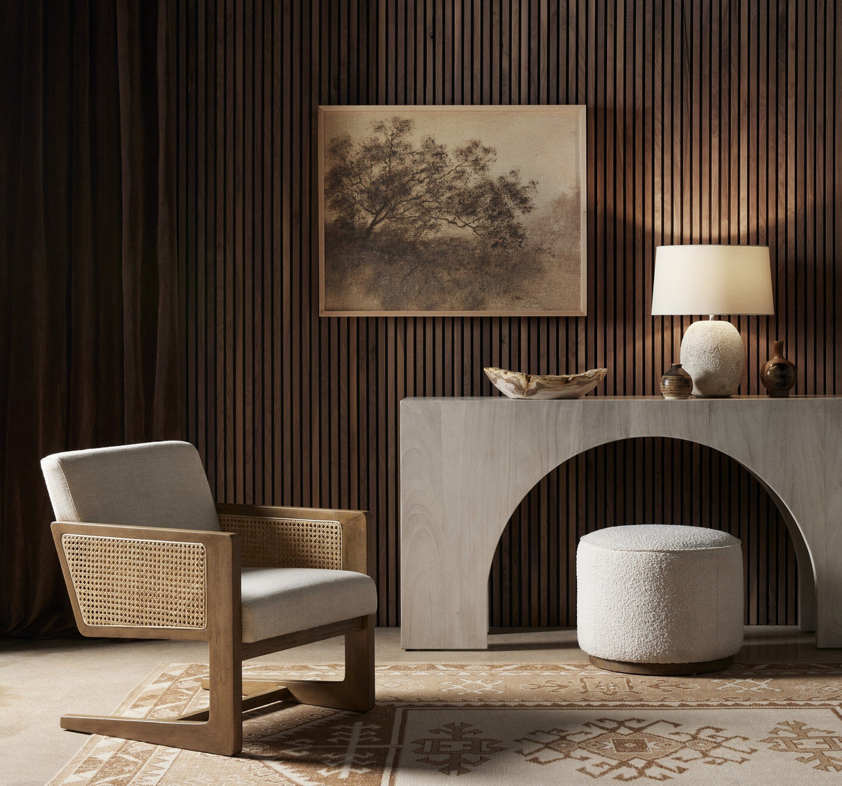 Fausto Console Table in Bleached Guanacaste from Four Hands - Luna Furniture