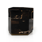 Shep End Table in Dark Petrified Wood from Four Hands - Luna Furniture