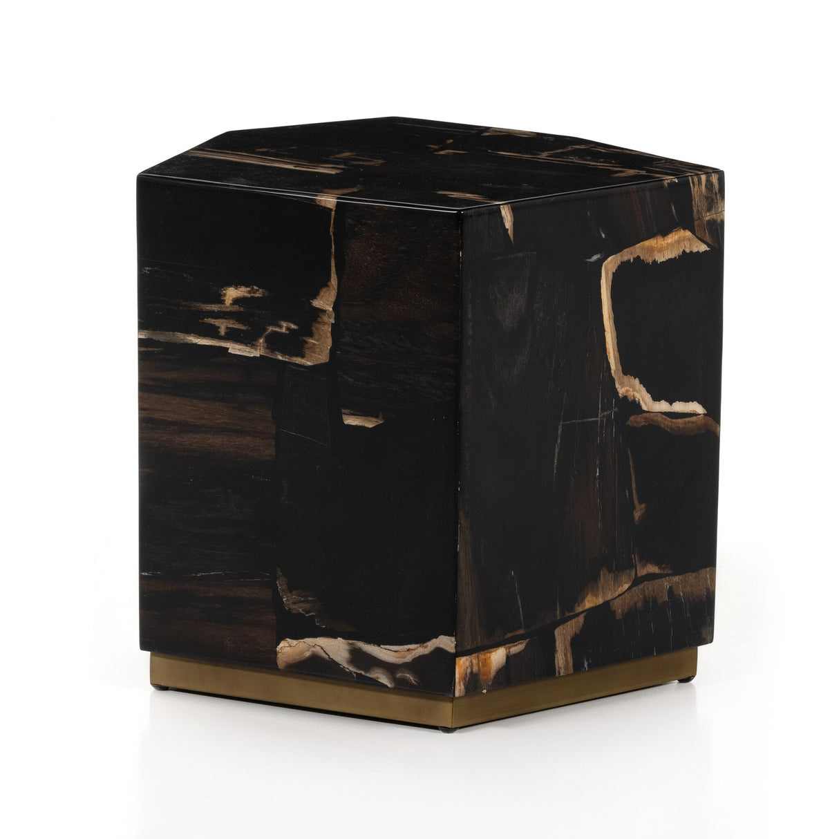 Shep End Table in Dark Petrified Wood from Four Hands - Luna Furniture