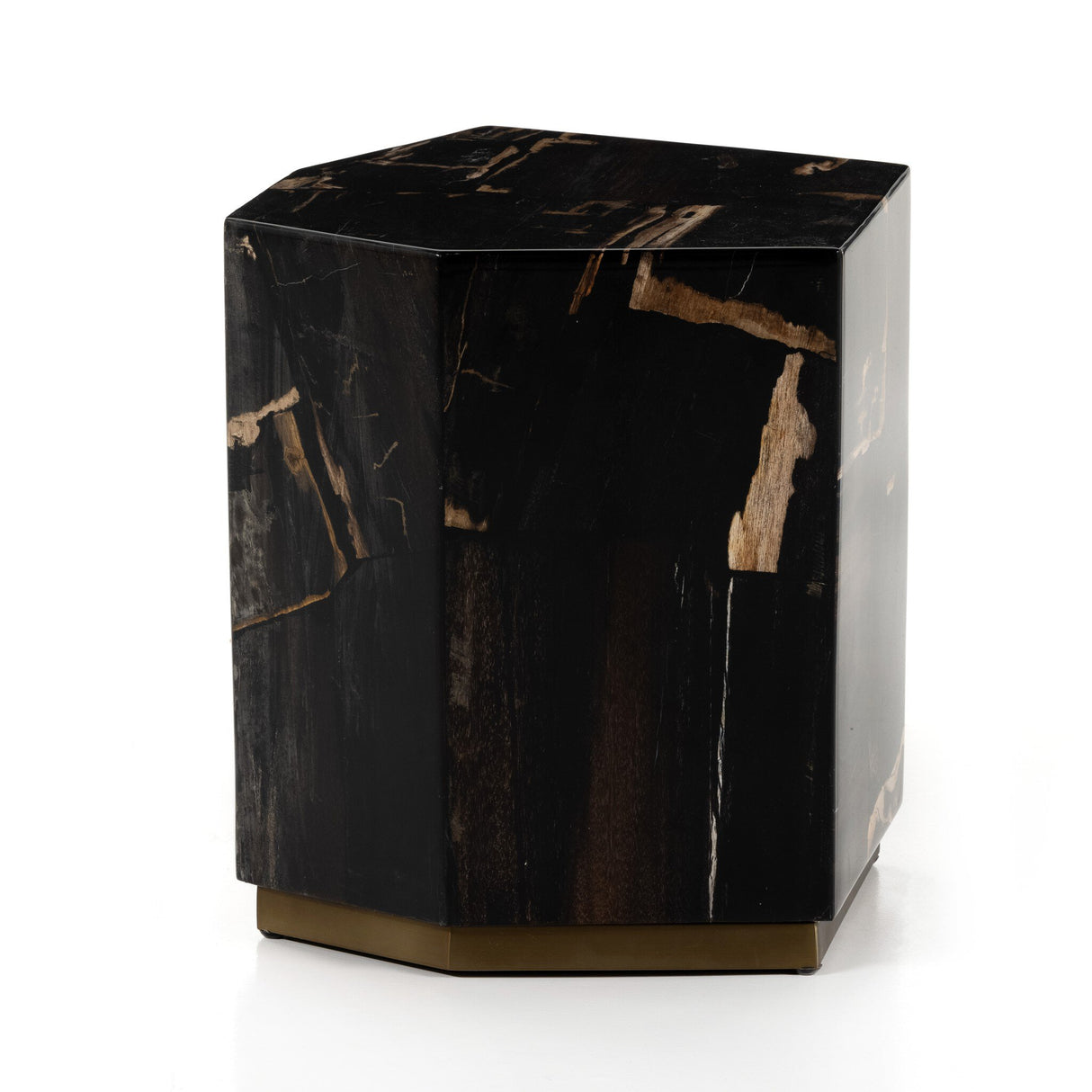 Shep End Table in Dark Petrified Wood from Four Hands - Luna Furniture
