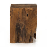 Teak Square Stool in Aged Natural Teak from Four Hands - Luna Furniture