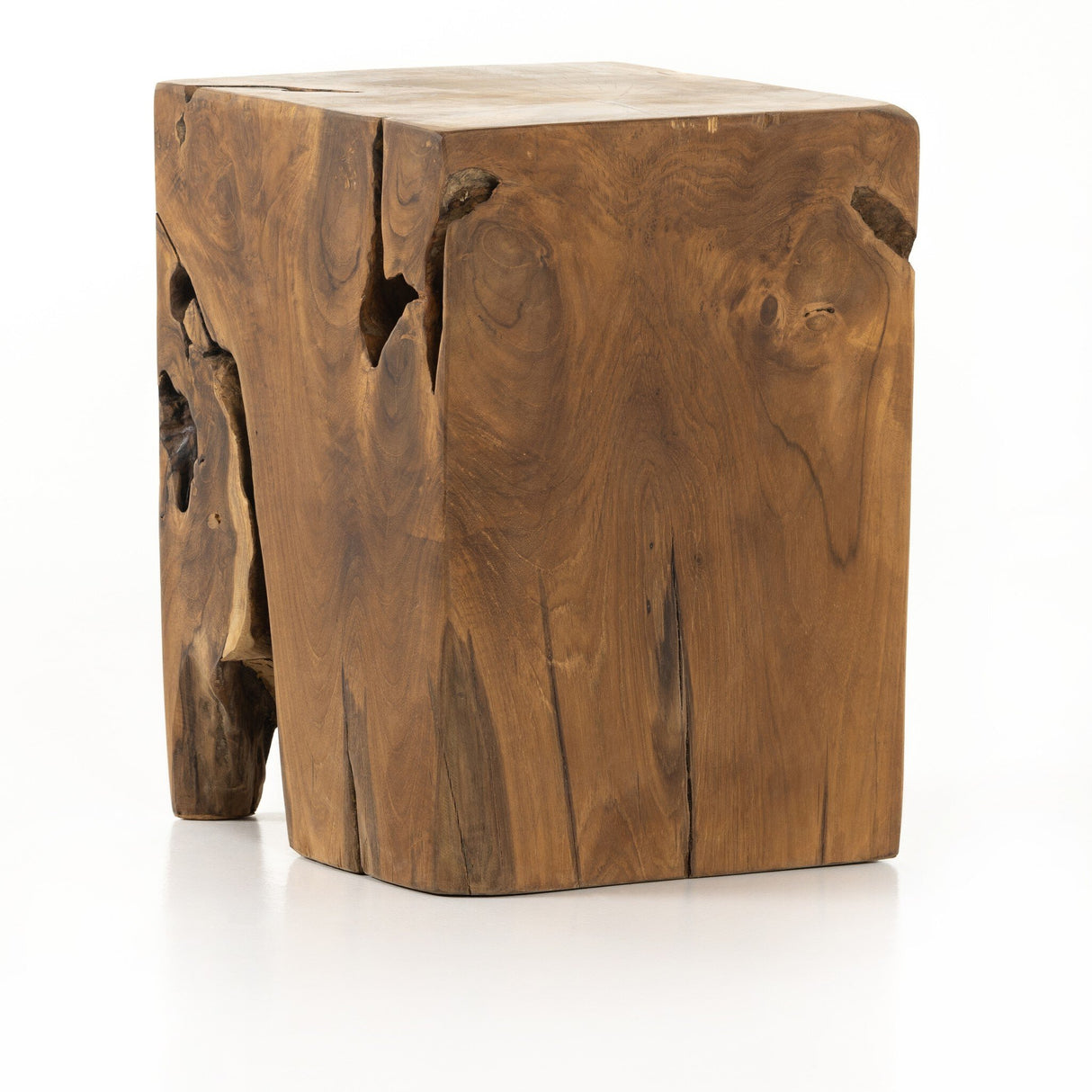 Teak Square Stool in Aged Natural Teak from Four Hands - Luna Furniture