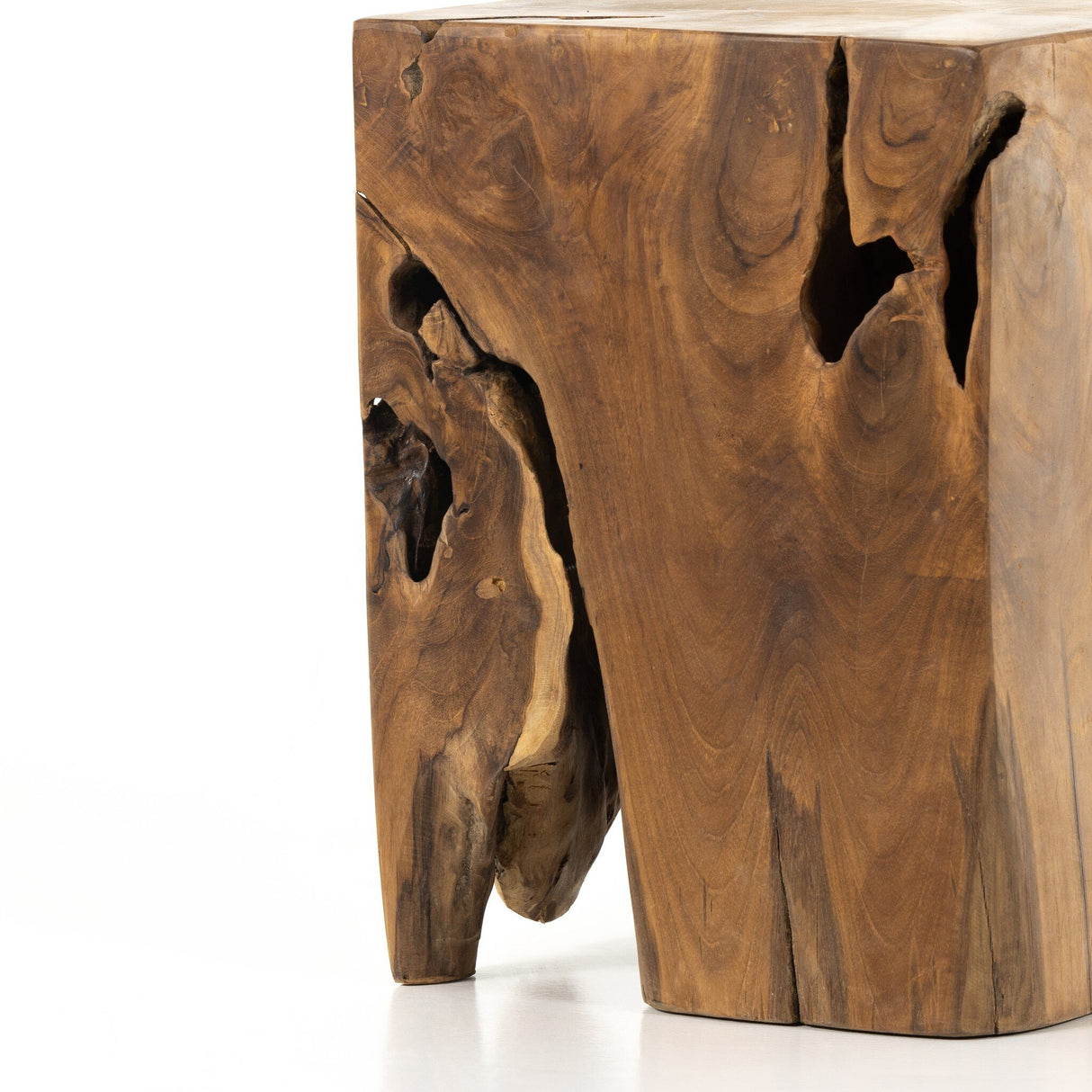 Teak Square Stool in Aged Natural Teak from Four Hands - Luna Furniture