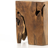 Teak Square Stool in Aged Natural Teak from Four Hands - Luna Furniture