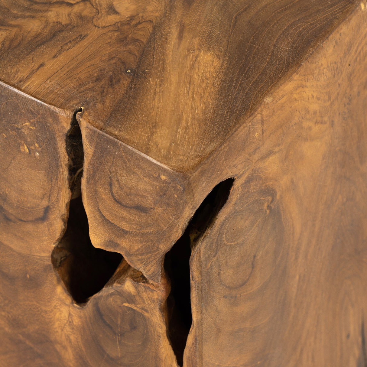 Teak Square Stool in Aged Natural Teak from Four Hands - Luna Furniture