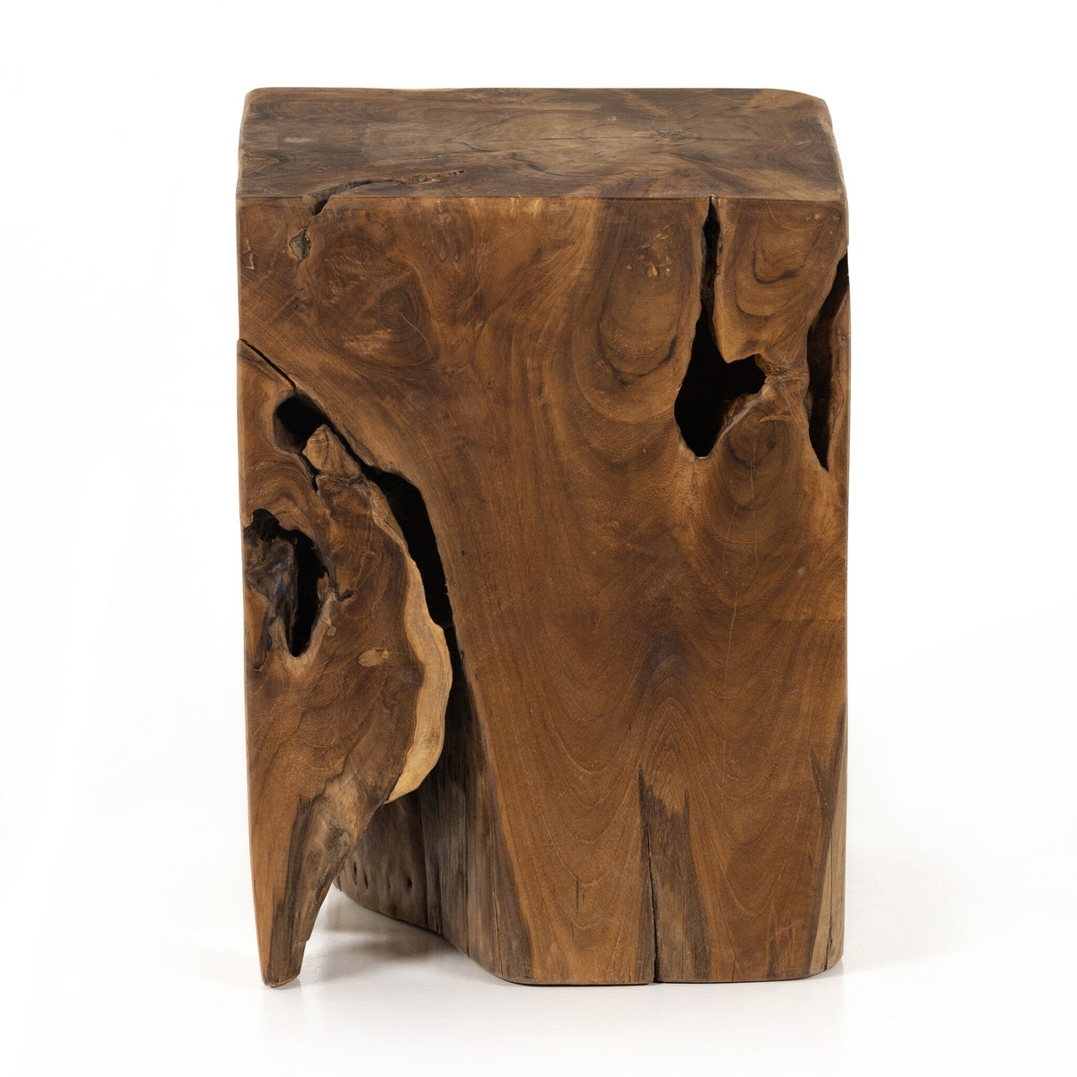 Teak Square Stool in Aged Natural Teak from Four Hands - Luna Furniture