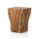 Teak Square Stool in Aged Natural Teak from Four Hands - Luna Furniture