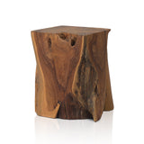 Teak Square Stool in Aged Natural Teak from Four Hands - Luna Furniture