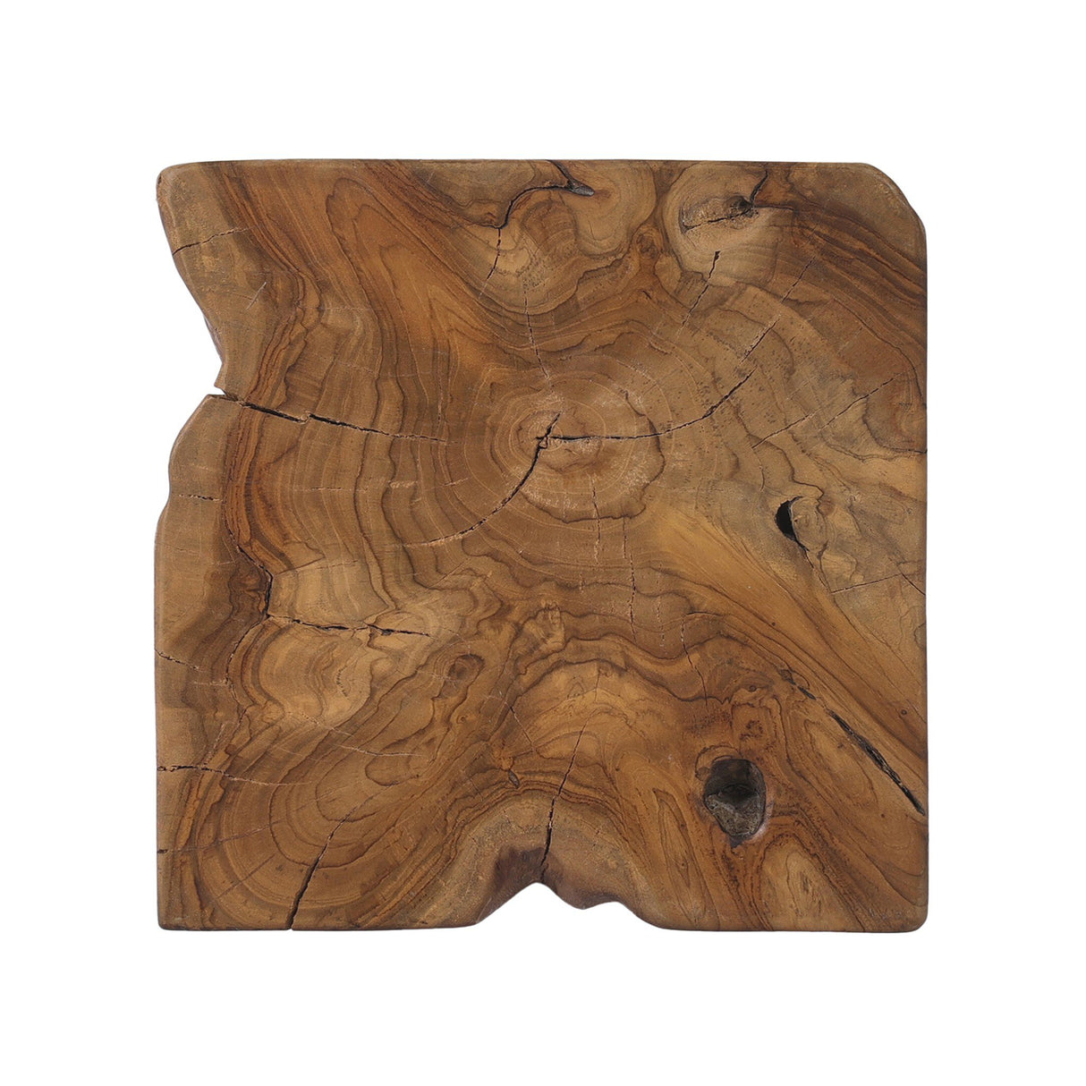 Teak Square Stool in Aged Natural Teak from Four Hands - Luna Furniture