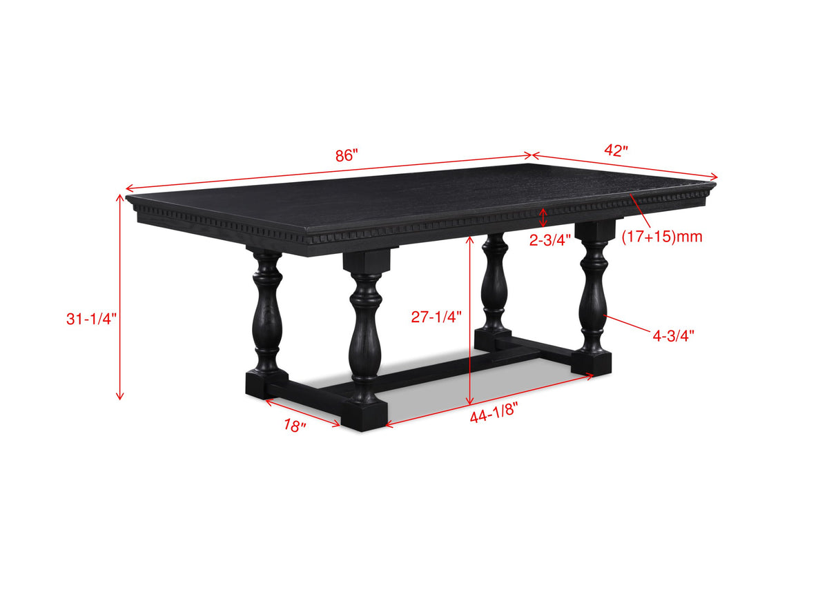 Regent Charcoal Black Dining Table from Crown Mark - Luna Furniture