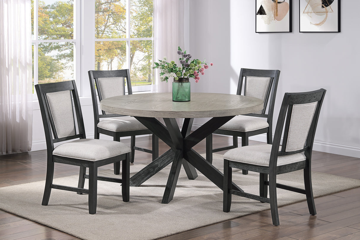 Stevens Charcoal Black/Light Brown Dining Table from Crown Mark - Luna Furniture