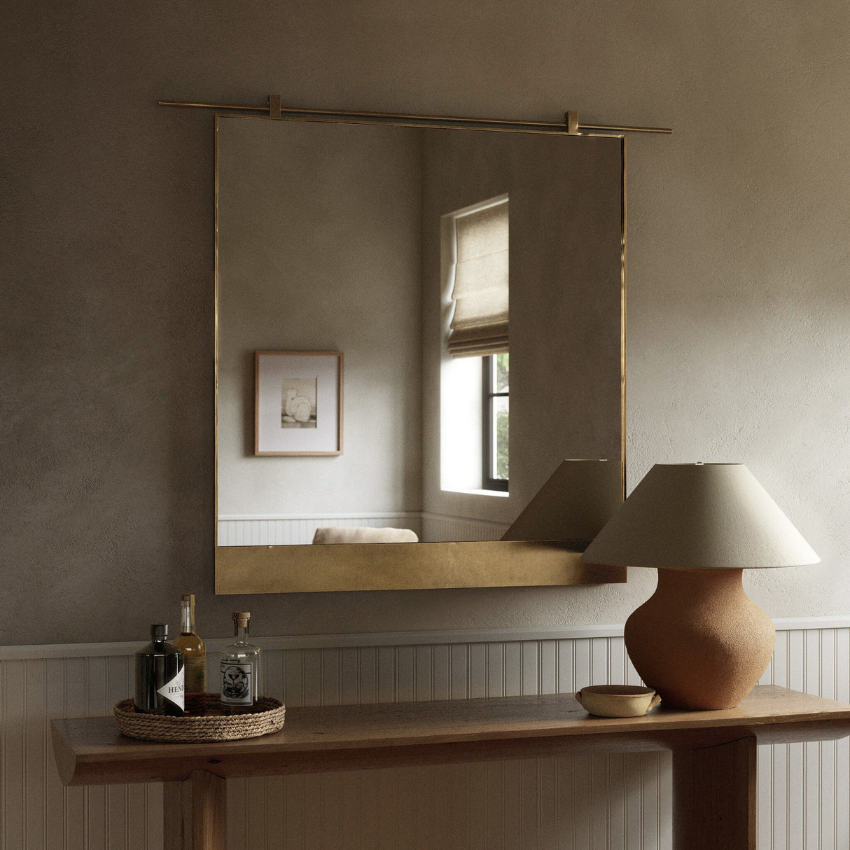 Chico Small Mirror in Antique Brass from Four Hands - Luna Furniture