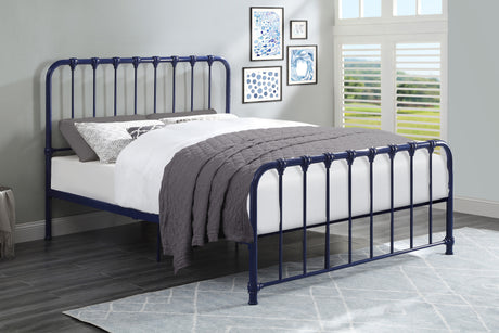 Bethany Blue Queen Metal Platform Bed from Homelegance - Luna Furniture