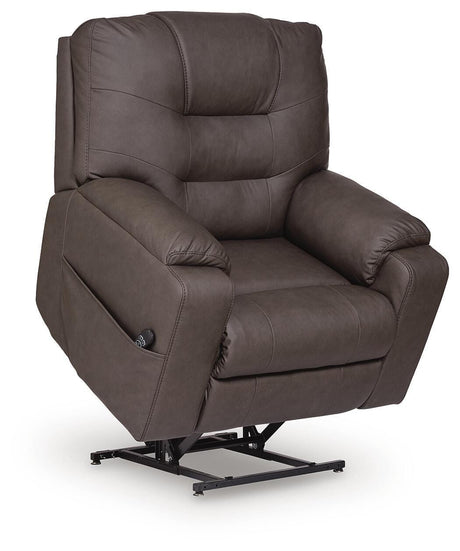 Belmone Pike Gunmetal Power Lift Recliner from Ashley - Luna Furniture