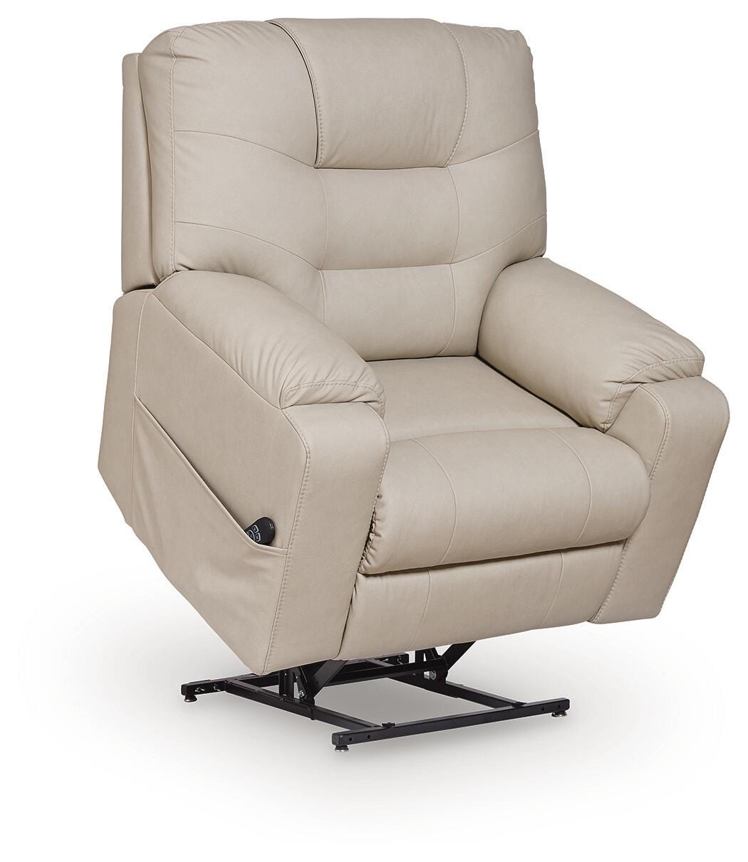 Belmone Pike Sand Power Lift Recliner from Ashley - Luna Furniture