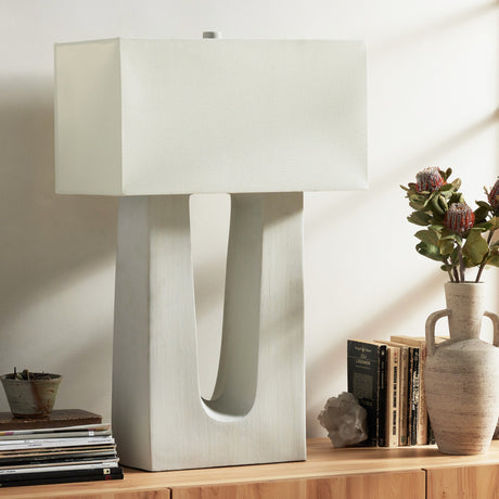 Cuit Table Lamp in Matte White Porcelain Ceramic from Four Hands - Luna Furniture