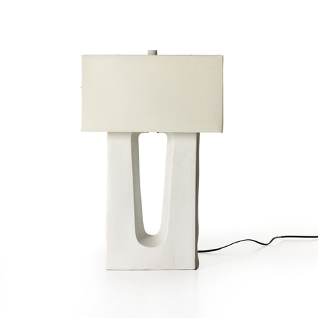 Cuit Table Lamp in Matte White Porcelain Ceramic from Four Hands - Luna Furniture