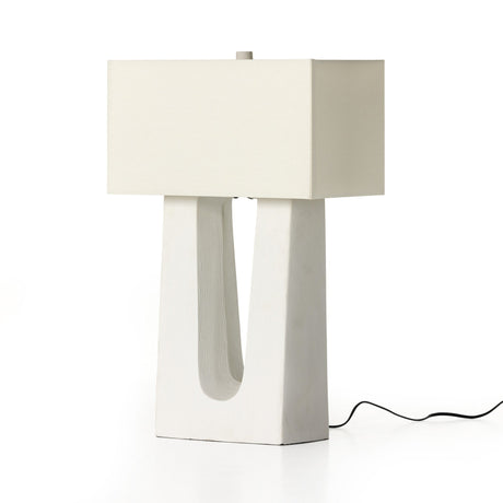 Cuit Table Lamp in Matte White Porcelain Ceramic from Four Hands - Luna Furniture