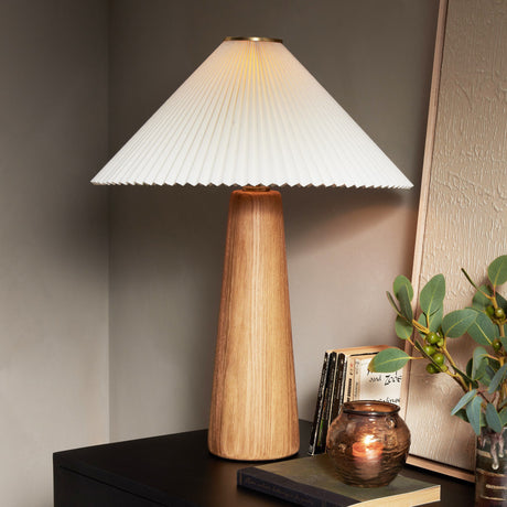 Nora Table Lamp in Light Oak from Four Hands - Luna Furniture