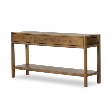 Meadow Console Table in Tawny Oak Veneer from Four Hands - Luna Furniture
