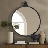 Hyde Round Mirror in Black Aluminum from Four Hands - Luna Furniture