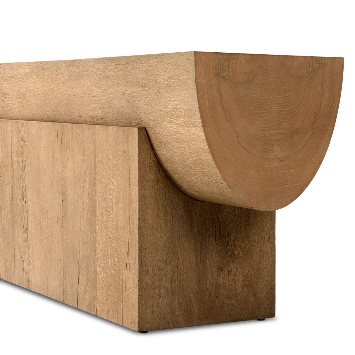 Elbert Console Table in Rustic Oak Veneer from Four Hands - Luna Furniture