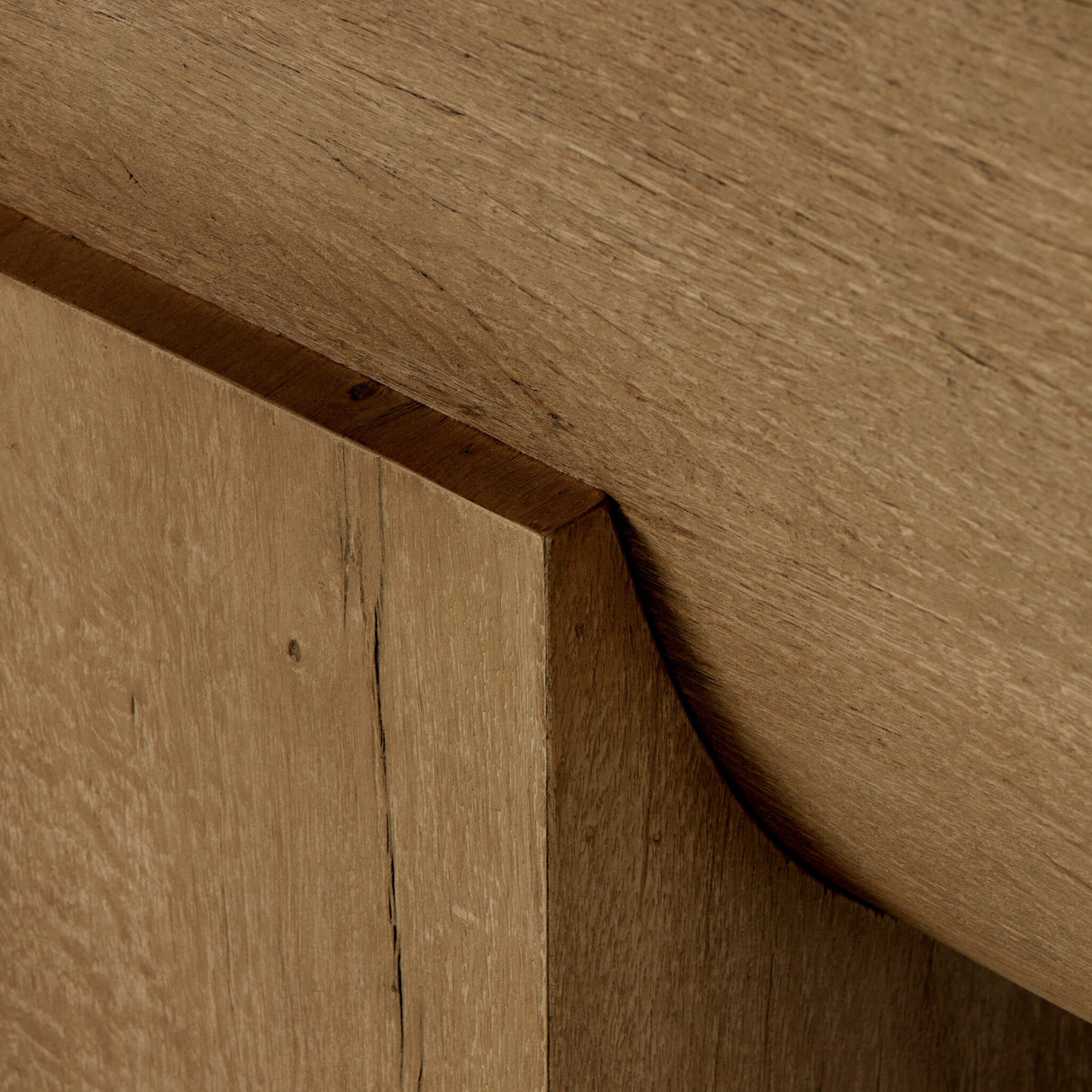 Elbert Console Table in Rustic Oak Veneer from Four Hands - Luna Furniture