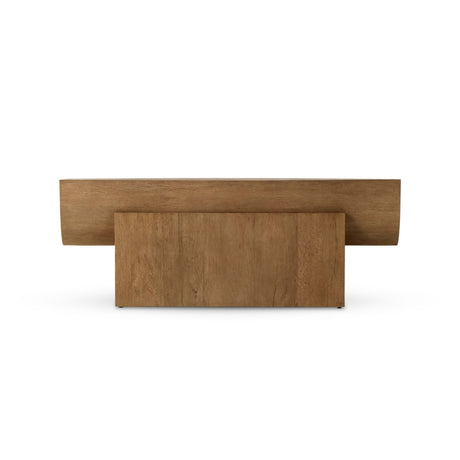 Elbert Console Table in Rustic Oak Veneer from Four Hands - Luna Furniture