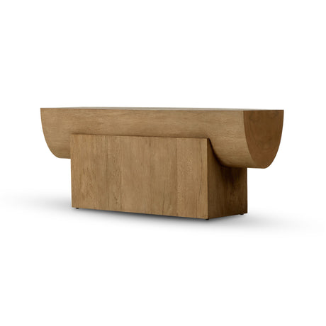 Elbert Console Table in Rustic Oak Veneer from Four Hands - Luna Furniture