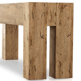 Abaso Console Table in Rustic Wormwood Oak from Four Hands - Luna Furniture