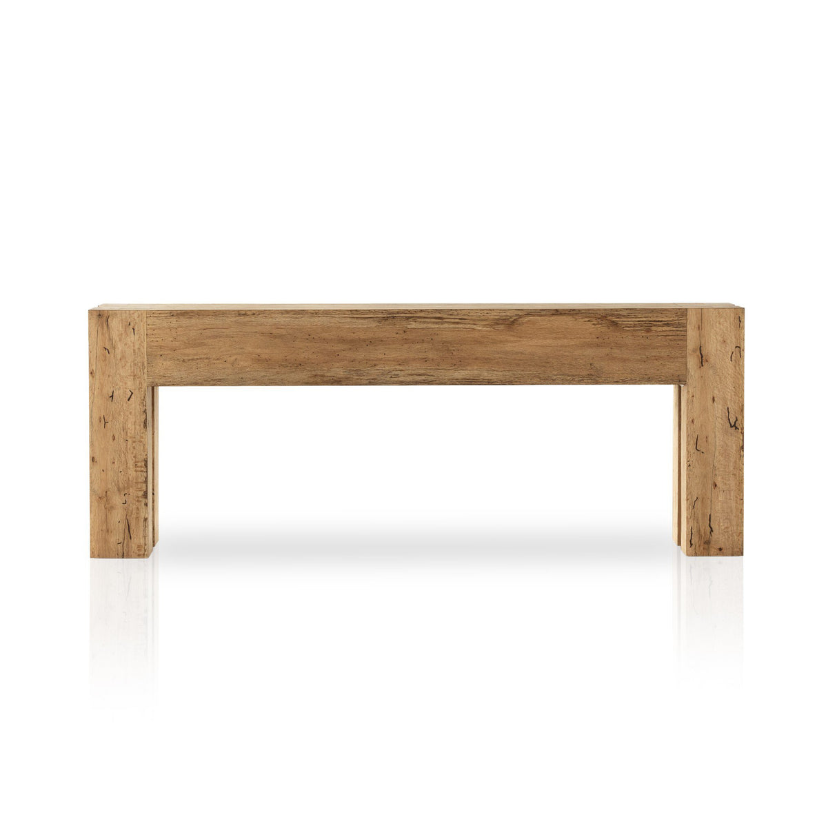 Abaso Console Table in Rustic Wormwood Oak from Four Hands - Luna Furniture